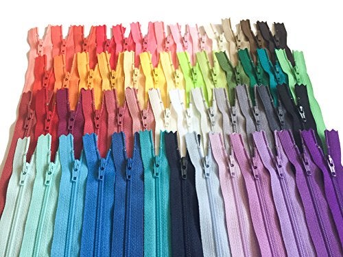 YKK Craftbot 10 Inch Assorted Colors YKK Zippers Number 3 Nylon Coil Set of 110 Pieces - Image 2