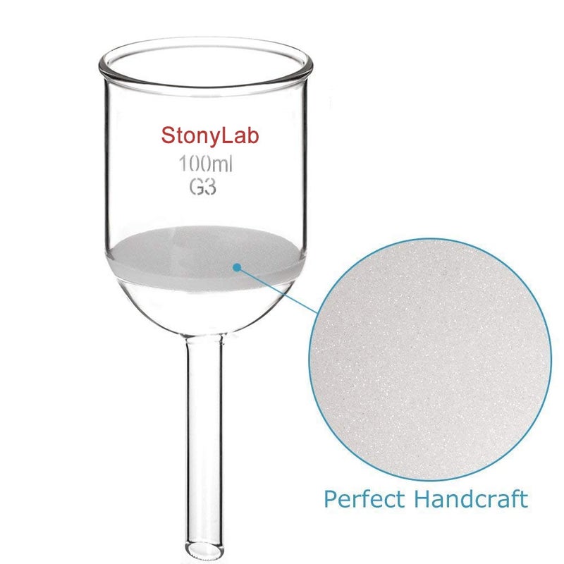 stonylab Borosilicate Glass Buchner Filtering Funnel with Fine Frit(G3), 56mm Inner-Diameter, 60mm Depth (100ml) - Image 4