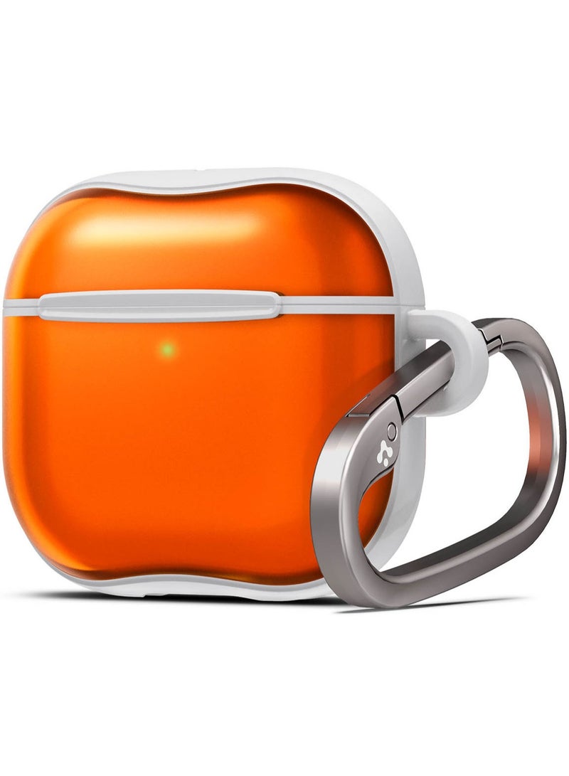 Spigen Ultra Hybrid AirPods 4 Case Cover Classic C1 with Carabiner - Tangerine 