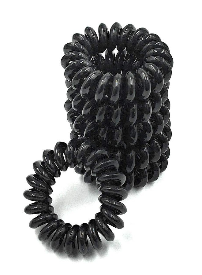Fairytale Premium Glossy Black Small Spiral Hair Rubber Band for Women/Girls. (Set of 6). - Image 1