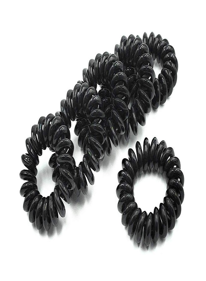 Fairytale Premium Glossy Black Small Spiral Hair Rubber Band for Women/Girls. (Set of 6). - Image 2