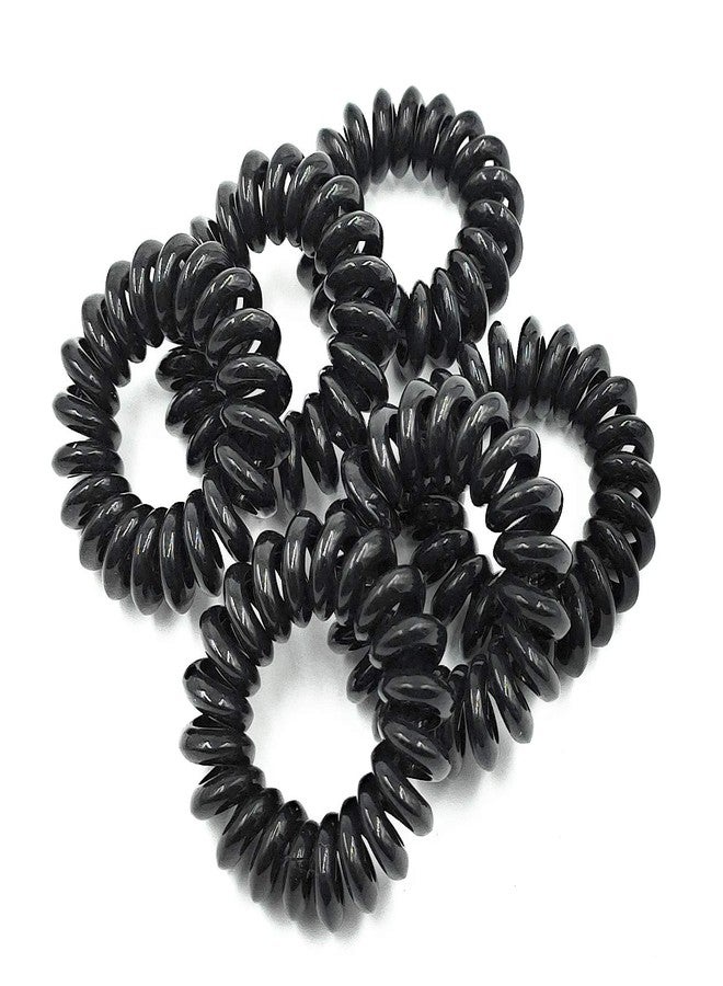 Fairytale Premium Glossy Black Small Spiral Hair Rubber Band for Women/Girls. (Set of 6). - Image 3