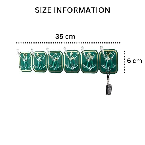 JIALTO Self Adhesive Magic Sticker Wall Hanger, Kitchen Hangers and Hooks, Durable Cloth Hanger Hooks for Wall Without Drilling, Ideal for Home Organization and Kitchen (Green) - Image 2