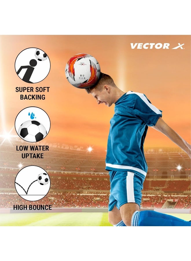 Vector X Panther Thermofusion Football – Size 5, Professional, Training, Match, Outdoor & Indoor Soccer Ball, White-Orange - Image 4