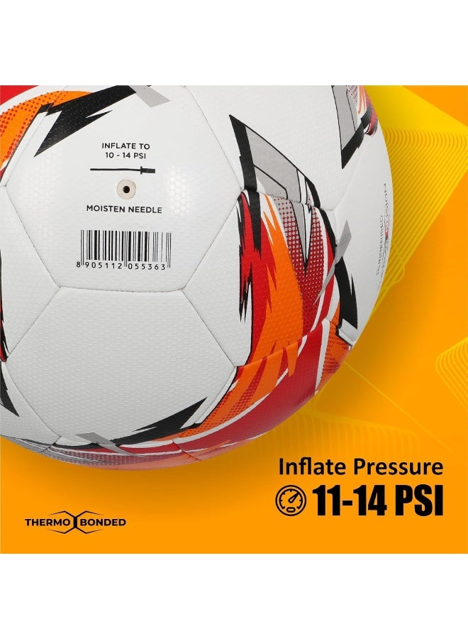 Vector X Panther Thermofusion Football – Size 5, Professional, Training, Match, Outdoor & Indoor Soccer Ball, White-Orange - Image 3