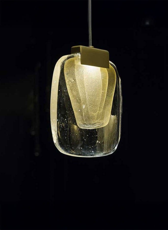 إنارة سيرة نارة معلقة مفردة قزاز وذهبي 12 سم ورملايت 3 وات OM8201011 - Image 2