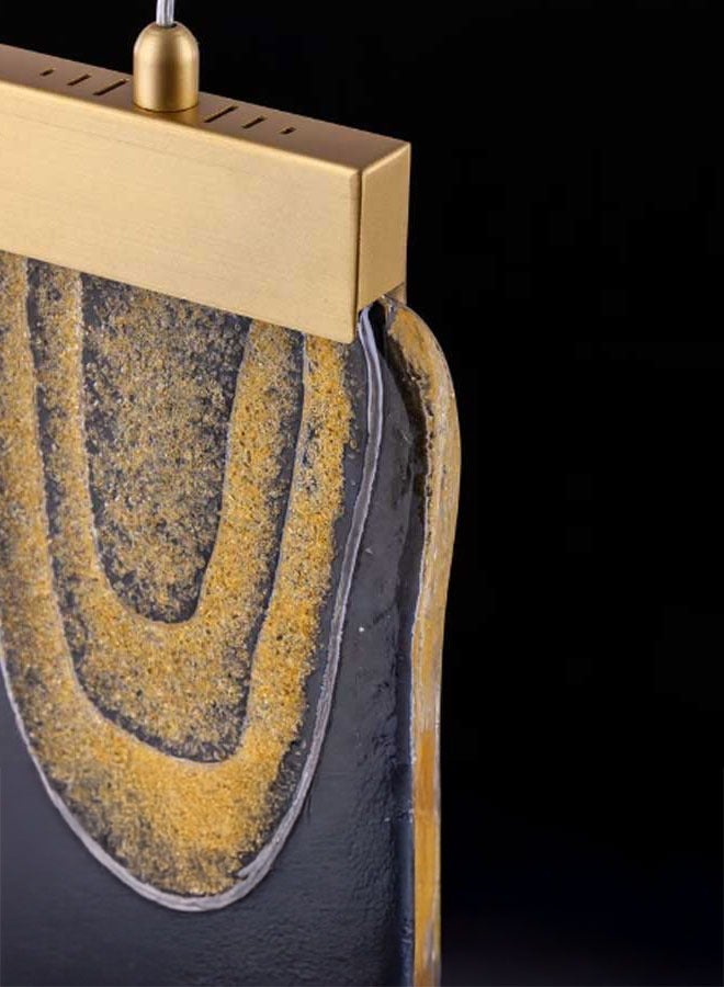 إنارة سيرة نارة معلقة مفردة قزاز وذهبي 12 سم ورملايت 3 وات OM8201011 - Image 3