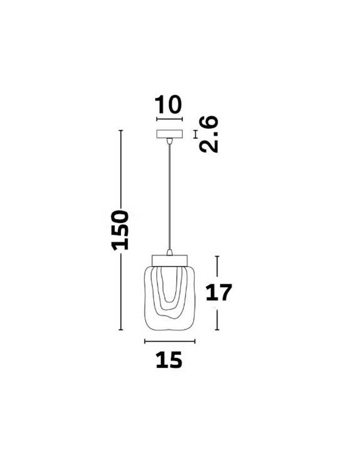 إنارة سيرة نارة معلقة مفردة قزاز وذهبي 12 سم ورملايت 3 وات OM8201011 - Image 5