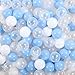 TRENDBOX Ball Pit Balls 100 Macaron Colors Balls for Ball Pit Play Tent Baby Playhouse Pool Birthday Party Decoration DBlue WhiteClear - Image 3