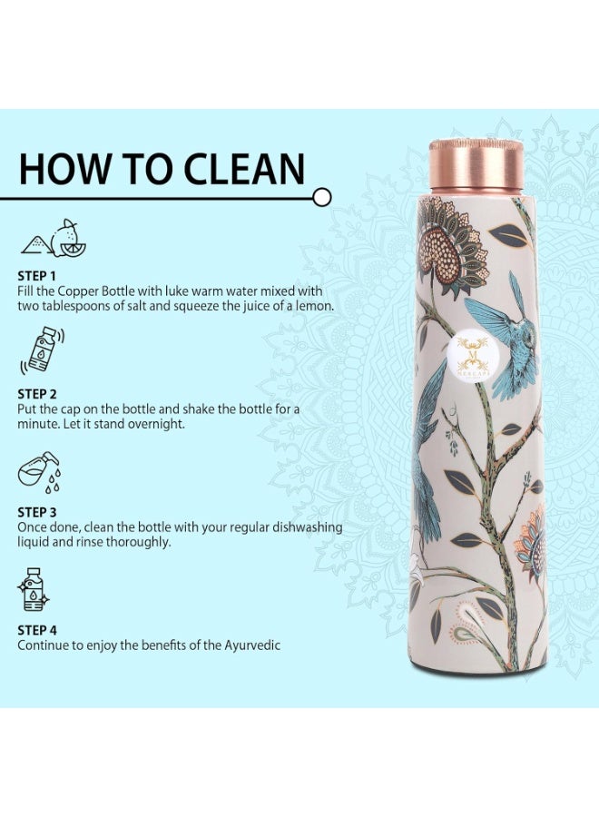 MERCAPE® - 100 % Pure Copper Water Bottle | Premium Quality | Leak Proof, Durable & Rust Proof | Non-Toxic & BPA Free Bottles | Eco Friendly Water Bottle (900 ml) (Pack of 1) - view 3