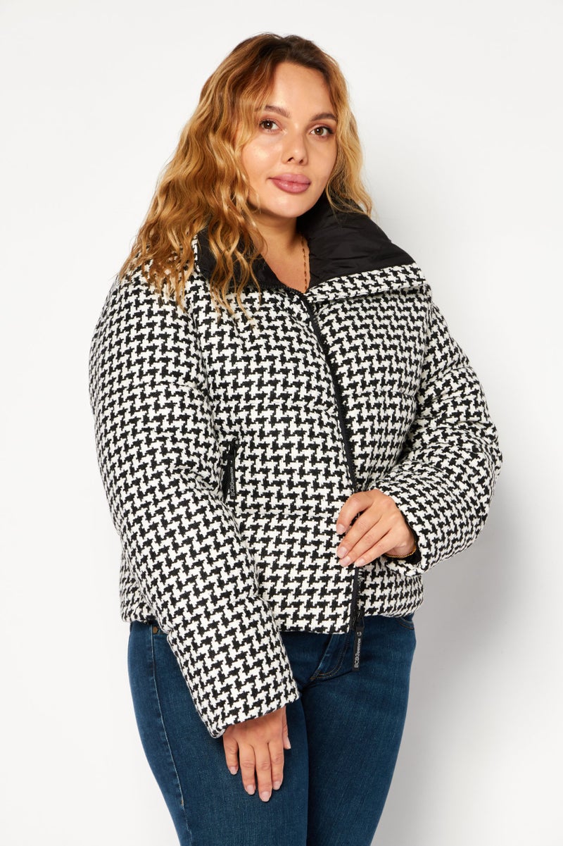 BCBGeneration Women Knitted Bomber Jacket, Black - Image 1