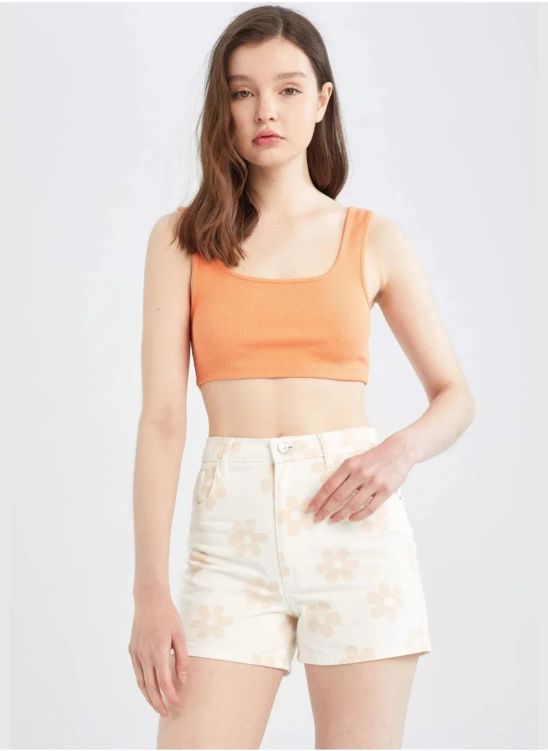 ديفاكتو Slim Fit Check Print Mini Short