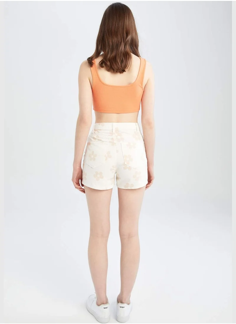 ديفاكتو Slim Fit Check Print Mini Short