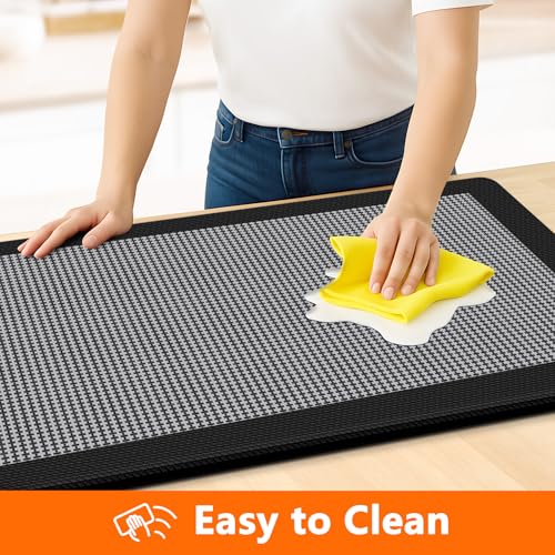 SofterCharm Kitchen Mats, 2PCS Kitchen Rugs for Floor, Cushioned Anti-Fatigue Mats for Kitchen Floor, Non-Slip Standing Desk Mat for Sink, Home, Laundry & Office, 17.3"x30"+17.3"x47" (Black) - Image 3