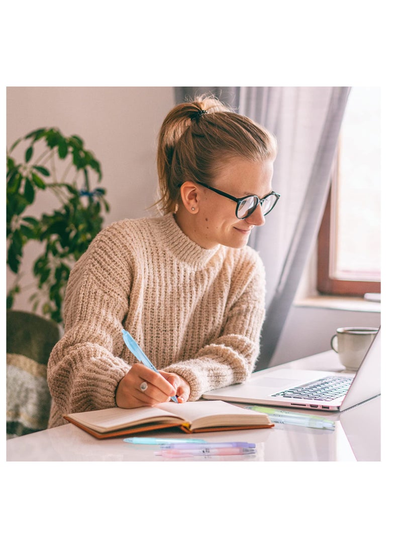 SYOSI Gel Ink Pens, 12Pcs Black Ink Pens Fine Point Smooth Writing Pen 0.5mm Retractable, Best Aesthetic Cute Pens for Journaling Note Taking Sketching No Bleed & Smear - Image 5