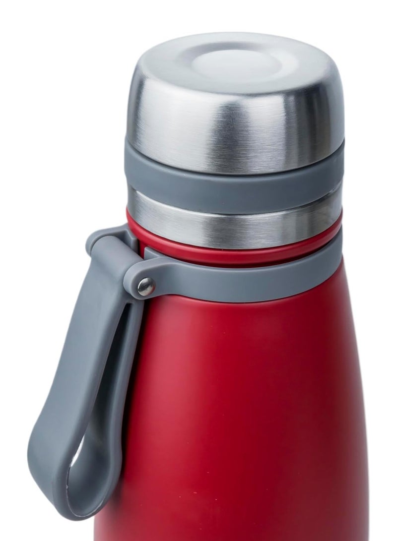 Nessan Elsa 853Ml Stainless Steel Vacuum Bottle - Double Wall Insulation For Hot And Cold Beverages - Comfortable To Hold - Easy To Carry - Indoor And Outdoor Use - Red - Image 2