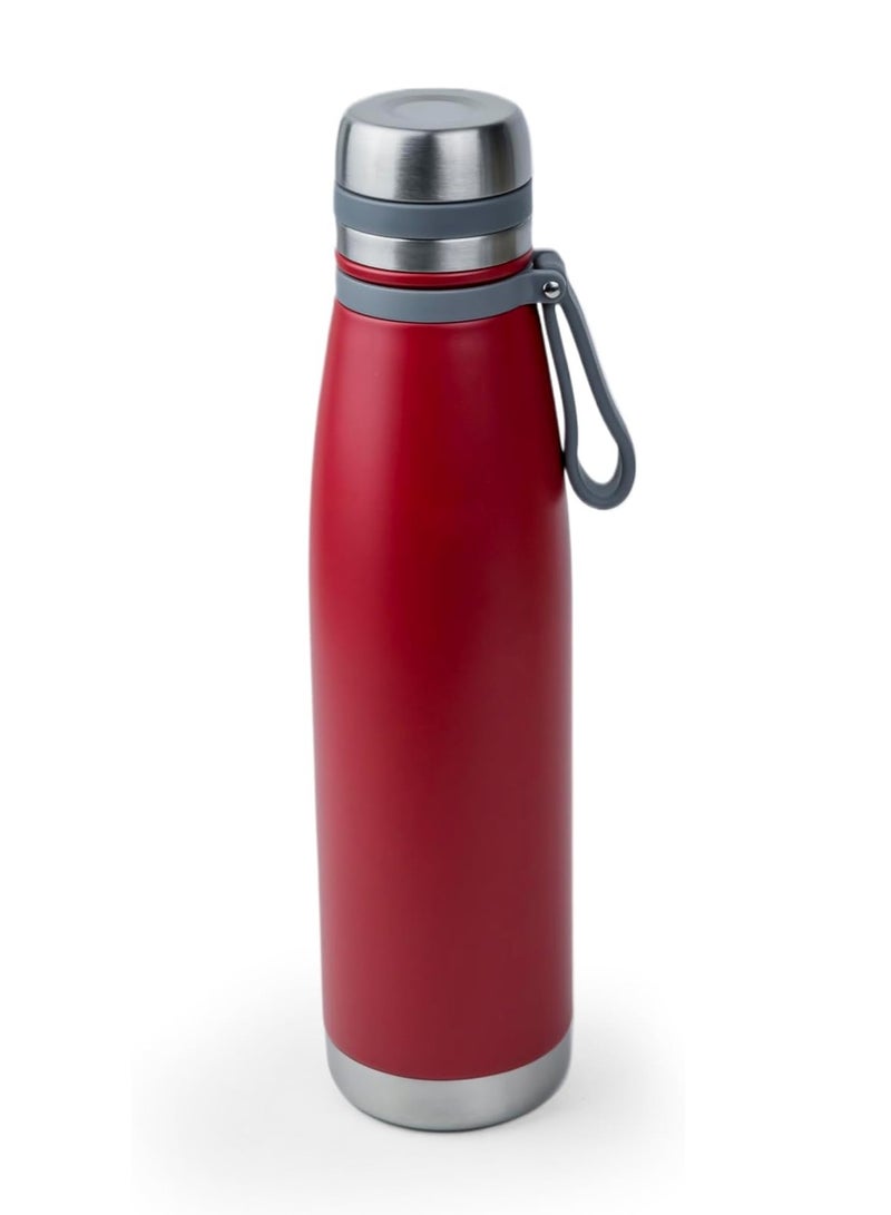 Nessan Elsa 853Ml Stainless Steel Vacuum Bottle - Double Wall Insulation For Hot And Cold Beverages - Comfortable To Hold - Easy To Carry - Indoor And Outdoor Use - Red - Image 4
