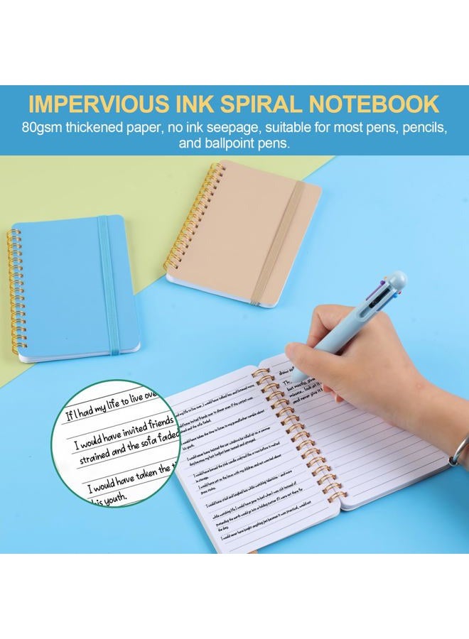 Azureal 6 PCS Small Spiral Notebook 4x6, Notebooks for Note Taking, Colorful Scheme Spiral Journal Notebook, Work Notebook Small Notebooks 4x6 with Strap, Cute Notebooks for Women 50Sheets/Note Books - Image 4