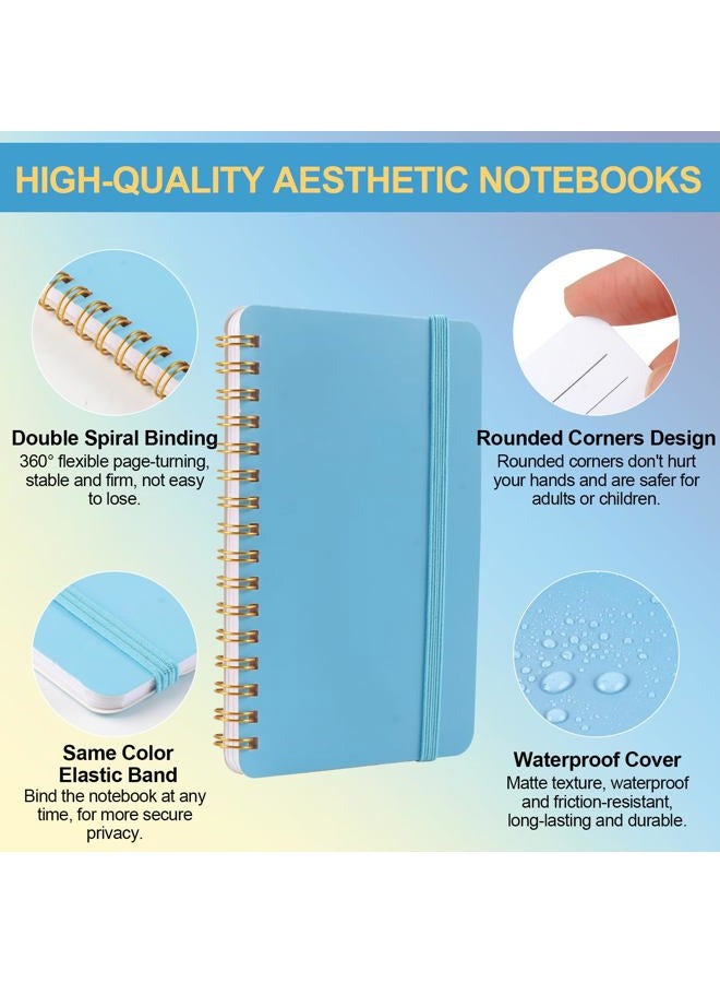 Azureal 6 PCS Small Spiral Notebook 4x6, Notebooks for Note Taking, Colorful Scheme Spiral Journal Notebook, Work Notebook Small Notebooks 4x6 with Strap, Cute Notebooks for Women 50Sheets/Note Books - Image 3