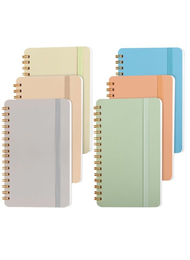 Azureal 6 PCS Small Spiral Notebook 4x6, Notebooks for Note Taking, Colorful Scheme Spiral Journal Notebook, Work Notebook Small Notebooks 4x6 with Strap, Cute Notebooks for Women 50Sheets/Note Books - Image 1