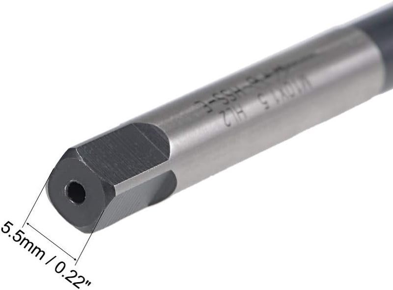 uxcell M10 x 1.5 Spiral Point Threading Tap, H2 Tolerance High Speed Steel TICN Coated, Round Shank with Square End, Metric Screw Taps Tapping Bit for Machinist Thread Repair, 2pcs - Image 4
