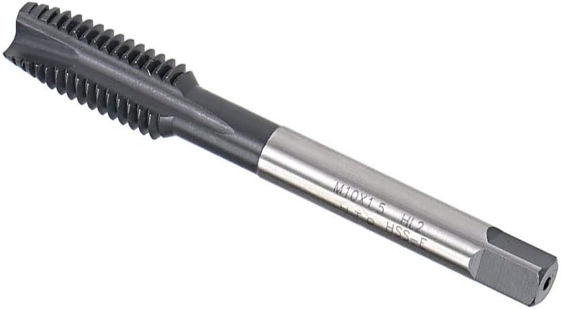 uxcell M10 x 1.5 Spiral Point Threading Tap, H2 Tolerance High Speed Steel TICN Coated, Round Shank with Square End, Metric Screw Taps Tapping Bit for Machinist Thread Repair, 2pcs - Image 3