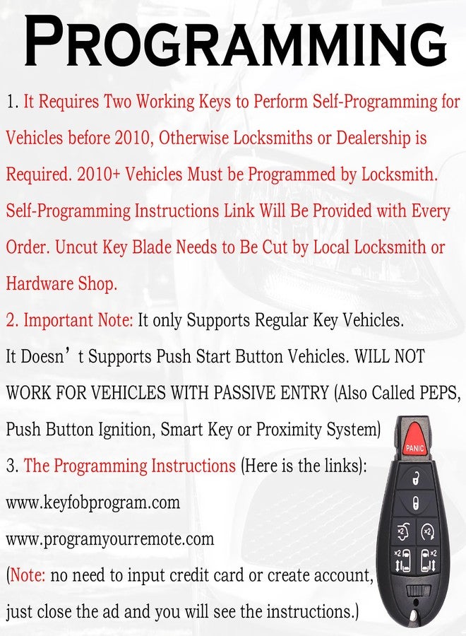 SUPALAND Keyless Entry Remote Control Key Fob FOBIK Replacement Fits for Dodge Grand Caravan 2008-2020 Chrysler Town Country Volkswagen Routan IYZ-C01C M3N5WY783X 56046709 - Image 4