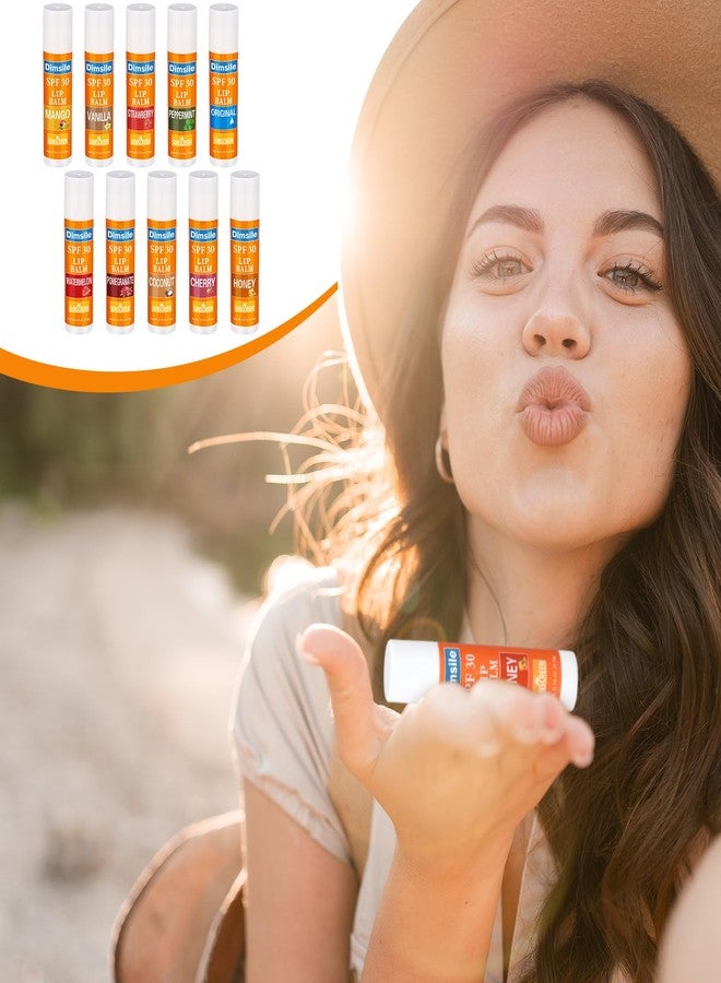 Dimsile 50 Pcs Sunscreen Lip Balms SPF 30 Lip Balms Bulk, Summer Party Gifts Favors Travel Sunscreen for Women Men, 10 Flavors - Image 3
