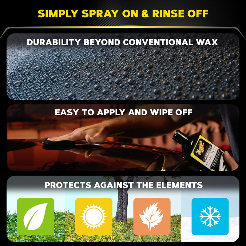Meguiar's Ultimate Liquid Wax, Improved Liquid Car Wax Formula for Durable Protection that Shines, Premium Towel and Applicator Pad Car Accessories Included, 16 Oz Bottle - Image 3
