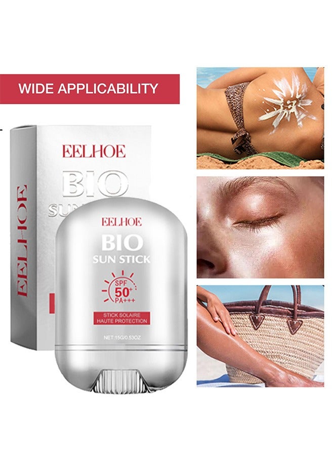 EELHOE Bio Sun Stick, SPF 50+ Haute Protection, Outdoor Protection Refreshing, Non-sticky, Moisturizing and Repairing Skin Redness and Dullness, Hyaluronic Acid Watery Sun Stick - Image 1