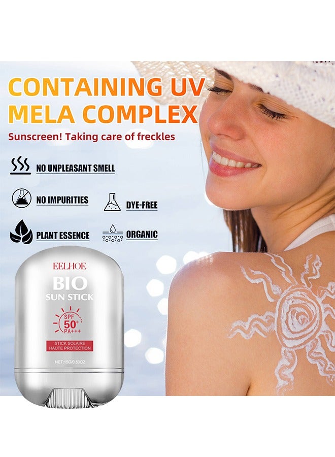 EELHOE Bio Sun Stick, SPF 50+ Haute Protection, Outdoor Protection Refreshing, Non-sticky, Moisturizing and Repairing Skin Redness and Dullness, Hyaluronic Acid Watery Sun Stick - Image 4
