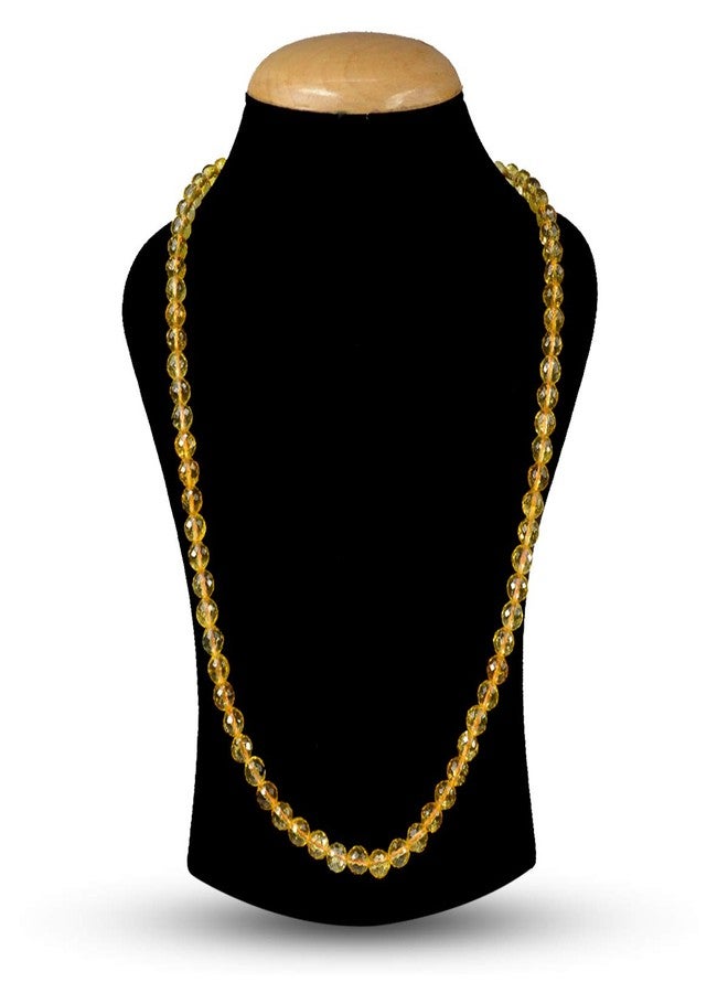 Crystu Certified Citrine 8 mm Stone Mala Crystal Mala 8 mm Faceted 108 Beads Jaap Mala for Reiki Healing and Crystal Healing Stone - Image 3