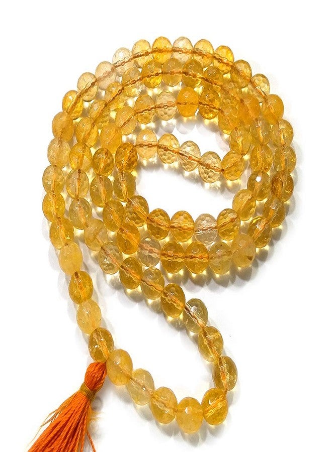 Crystu Certified Citrine 8 mm Stone Mala Crystal Mala 8 mm Faceted 108 Beads Jaap Mala for Reiki Healing and Crystal Healing Stone - Image 5