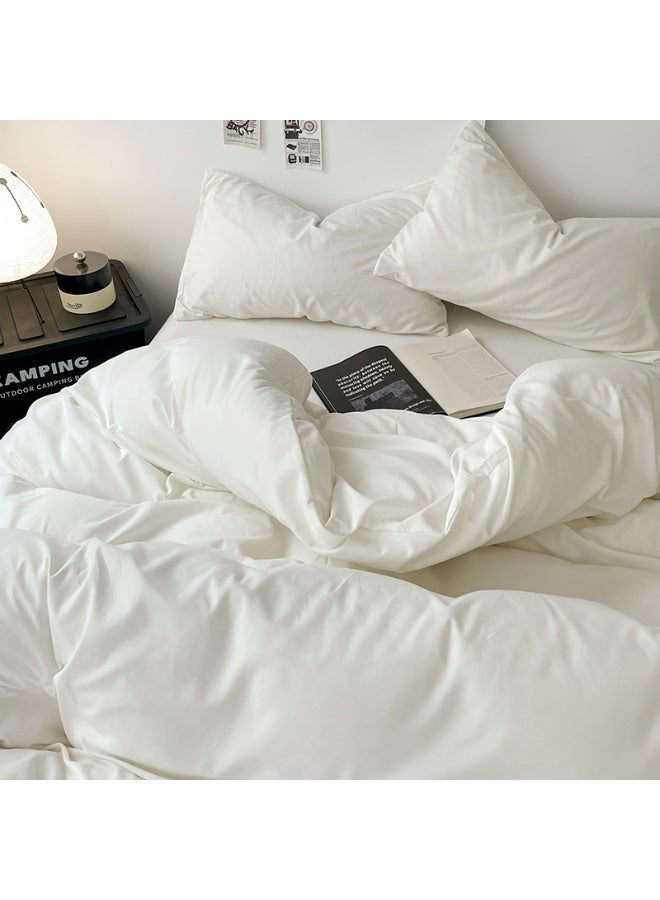 4PCS Duvet Cover Sets, Queen Bedding Quilts Sets Bed Cover, Bedding Set, Including Comforter, Sheet Duvet Cover and 2 Pillows Comforter Sets 200x230cm (White) - Image 5