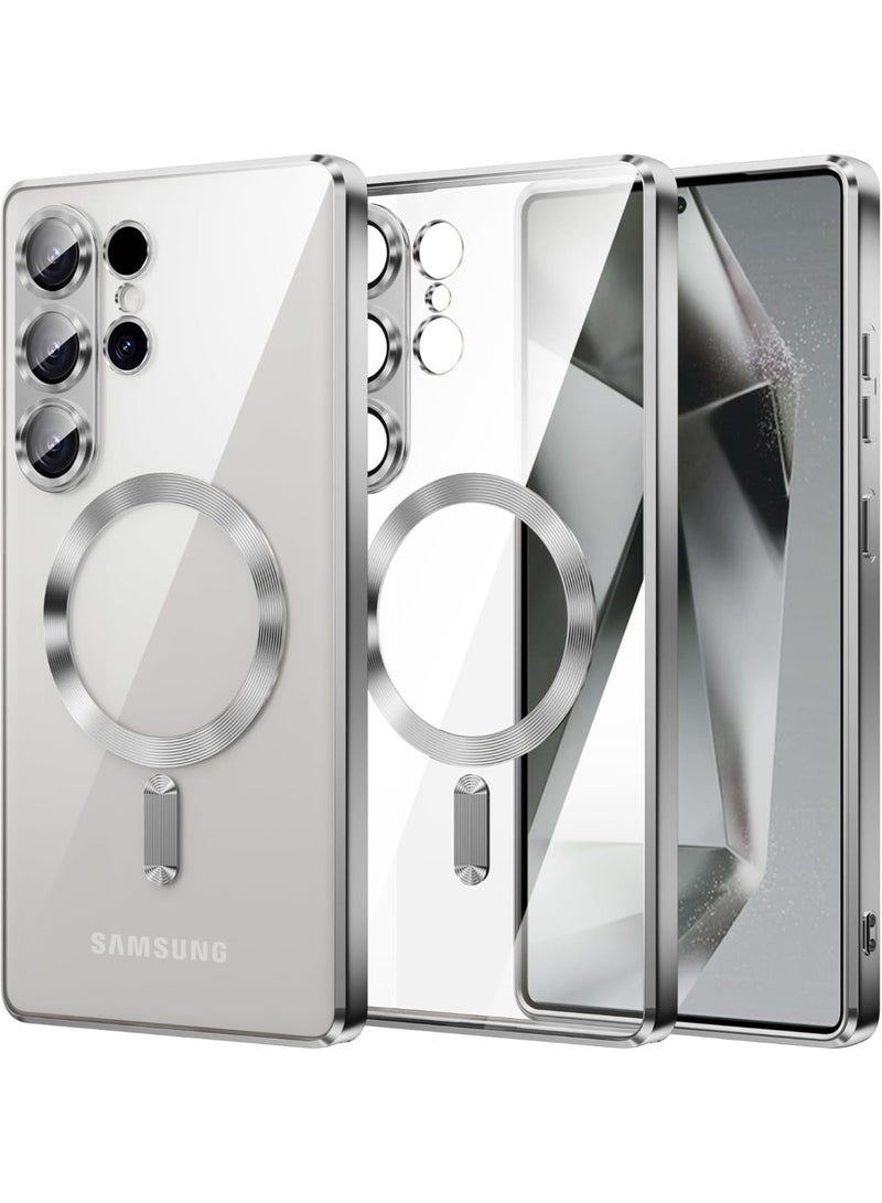 Bobo Compatible with Samsung Galaxy S26 Ultra Case（Only）.Magnetic Cover for S26 Ultra. Glossy Slim Thin Soft funda capa para for Galaxy S26 Ultra 6.9 inch.Compatible with MagSafe (silver) - Image 1