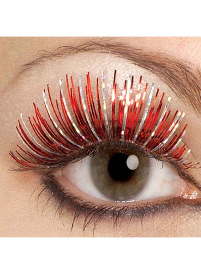 RUBIE'S رموش هولوجرام كبيرة حمراء وفضية - Image 1