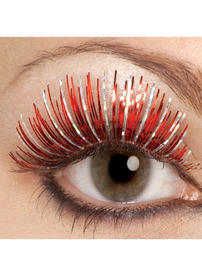 RUBIE'S رموش هولوجرام كبيرة حمراء وفضية - Image 2