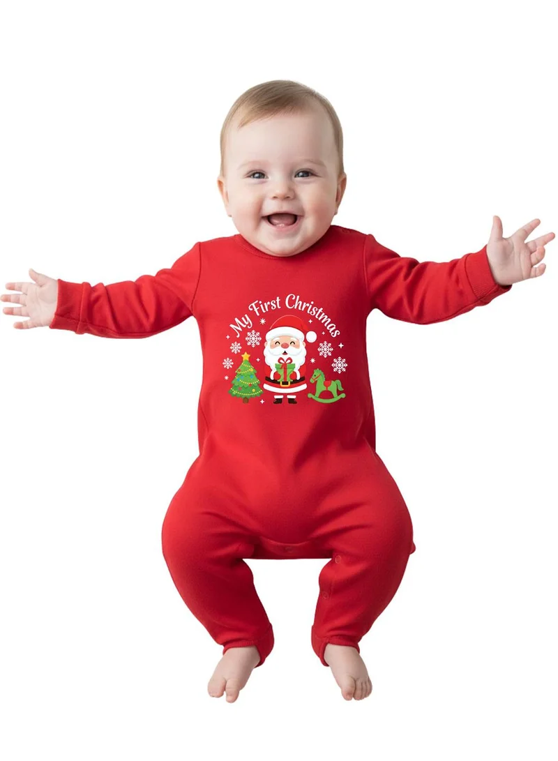 babyqlo My First Christmas Santa Tree Red Romper