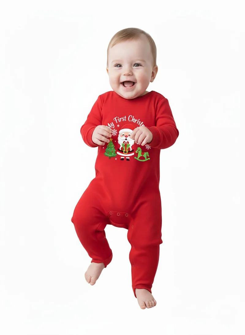 babyqlo My First Christmas Santa Tree Red Romper