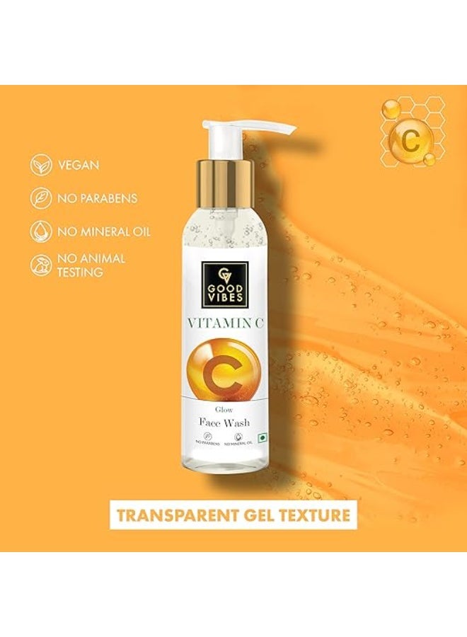 Good Vibes Vitamin C Glow Face Wash, 120 ml Rich in Antioxidants Moisturizing Skin Softening Formula for Healthy Glowing Skin, Helps Reduce Dark Spots & Blemishes For All Skin Types - Image 2