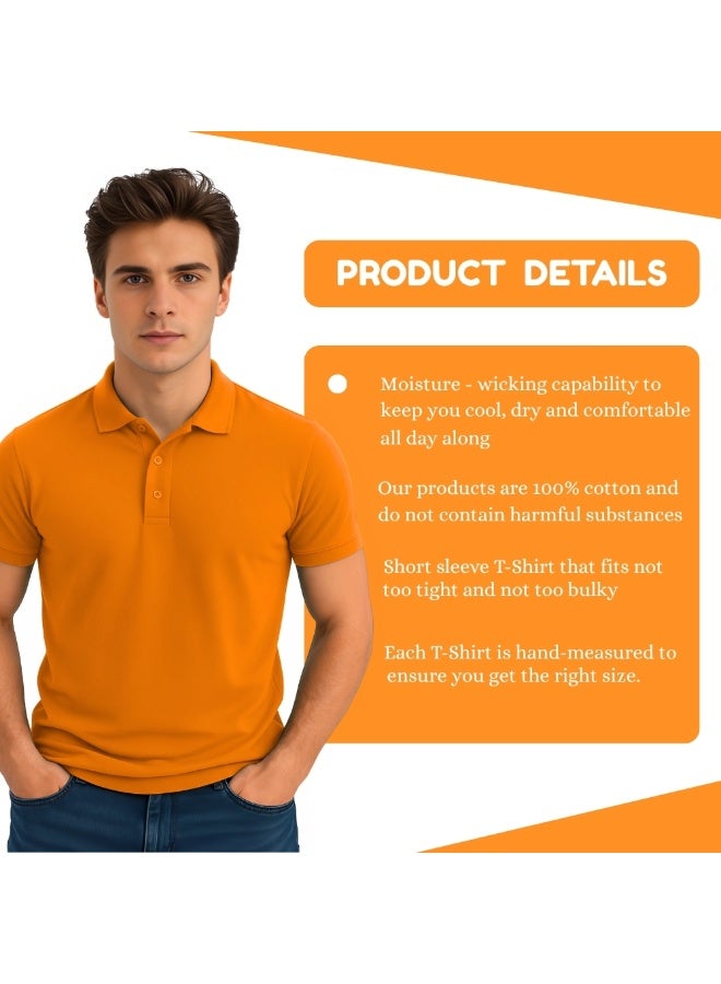 برينت شوب فور مي مجموعة مكونة من 10 قطع من تيشيرت بولو الجولف الرجالي ذو المقاس العادي من القطن الخالص بأكمام قصيرة 220 جرام في المتر المربع الألوان الأساسية - Image 4