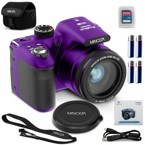 Minolta MN40Z 20MP Digital Camera – 40x Optical Zoom, 1080p FHD Video, 3.0" LCD, Wi-Fi, Face/Smile/Blink Detection – Purple - Image 2