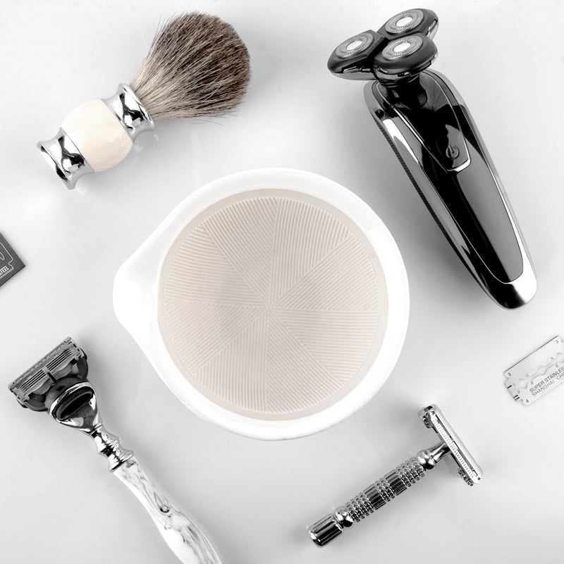 Linkidea Ceramic Shaving Bowl, Shaving Soap Lather Mug Cup for Men, Wide Mouth Barber Beard Wet Razor Shave Cream Cup - Image 5