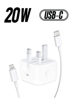 iPhone USB C Charger Plug ＆ 2m Type C Lightning Cable【Apple MFi Certified】20W USB C PD3.0 Fast Wall Charger Compatible with iPhone 13/13 Mini/13 Pro Max/12/SE