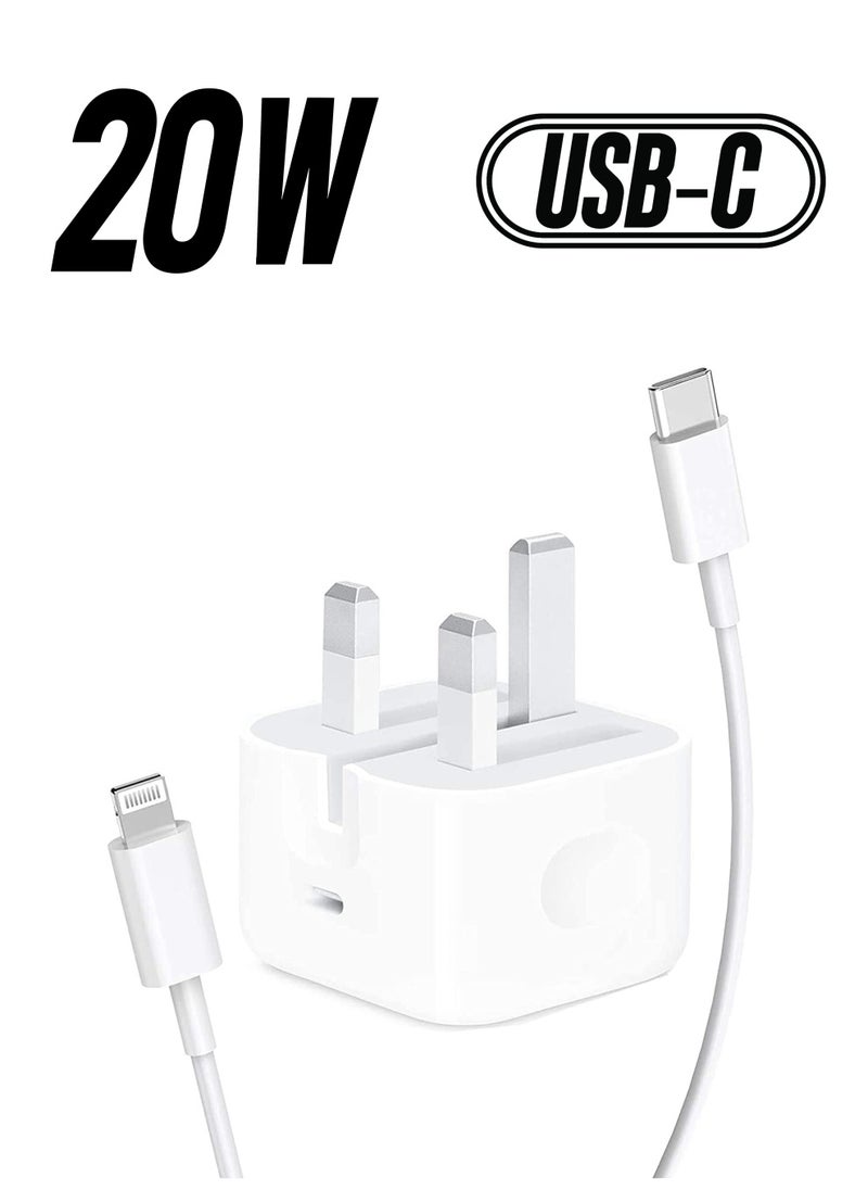 Generic - iPhone USB C Charger Plug ＆ 2m Type C Lightning Cable【Apple MFi Certified】20W USB C PD3.0 Fast Wall Charger Compatible with iPhone 13/13 Mini/13 Pro Max/12/SE - Image 1