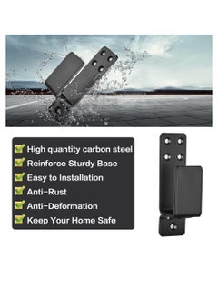 KASTWAVE 2 Pack Door Barricade Brackets, Heavy Duty Door Bar Holder Brackets, Drop Open Bar Holder for Home Security, 2x4 Bar Brackets Prevent Unauthorized Entry, Carbon Steel, Black  - Image 4
