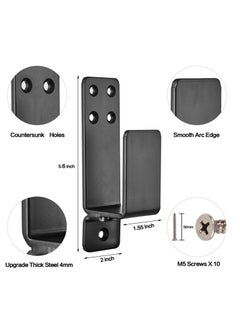 KASTWAVE 2 Pack Door Barricade Brackets, Heavy Duty Door Bar Holder Brackets, Drop Open Bar Holder for Home Security, 2x4 Bar Brackets Prevent Unauthorized Entry, Carbon Steel, Black  - Image 5