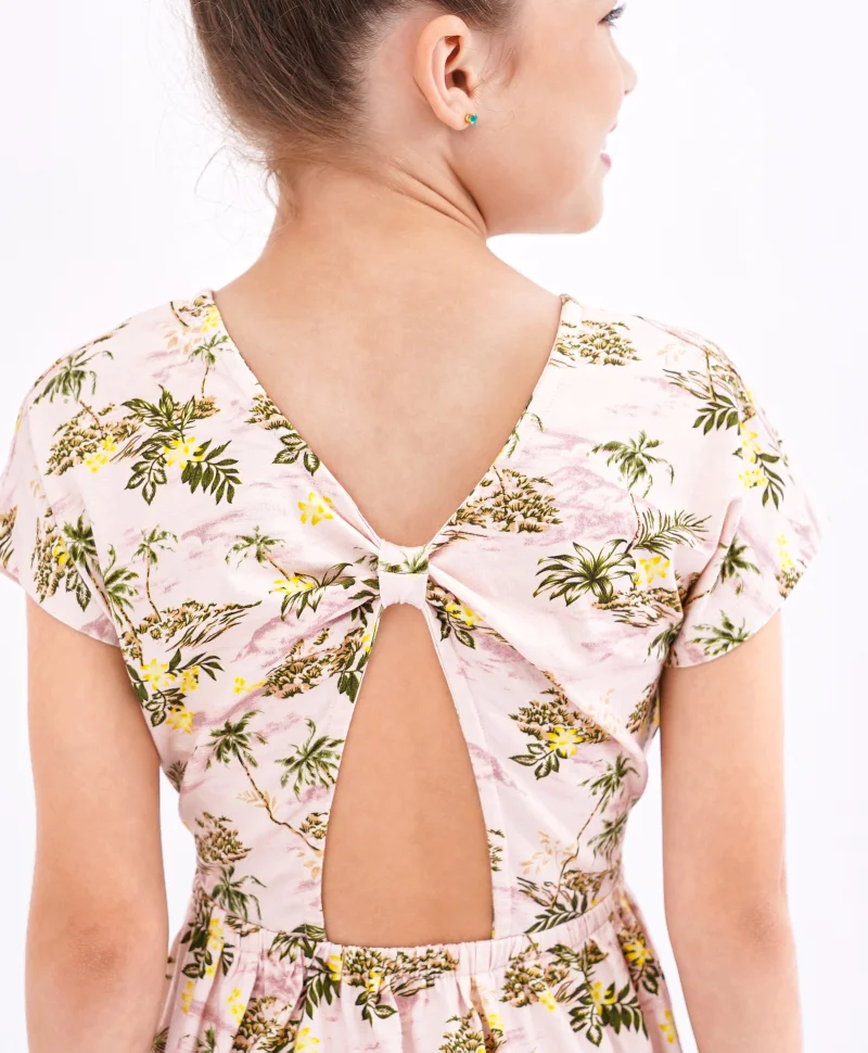 Primo Gino Primo Gino All Over Leaf Print Dress - Pink