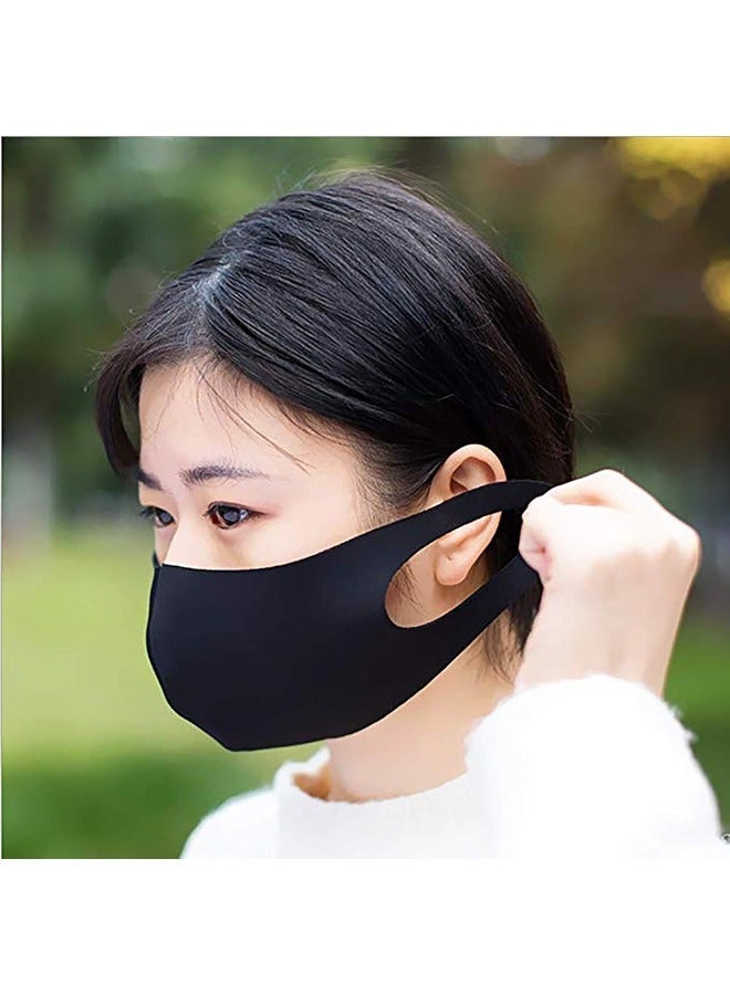 Eleish Reusable Mask – Black Reusable Mask Breathable Cloth Face Protection Adjustable Washable Male and Women Fashion Face Protection Cover , 4 pcs  - Image 2