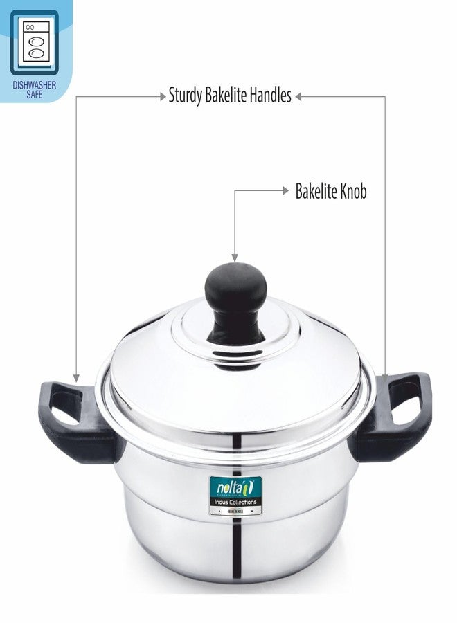 NOLTA Stainless Steel Induction Base Multi Kadhai with Steamer, 1yr Replace Guarantee, Multi Cooker Steaming Pot for Idli, Dhokla, Mini Idlies, Modaks (6 Idli Maker) - Image 5
